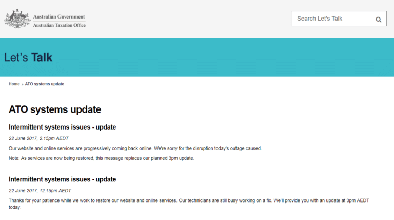 ATO System Issues
